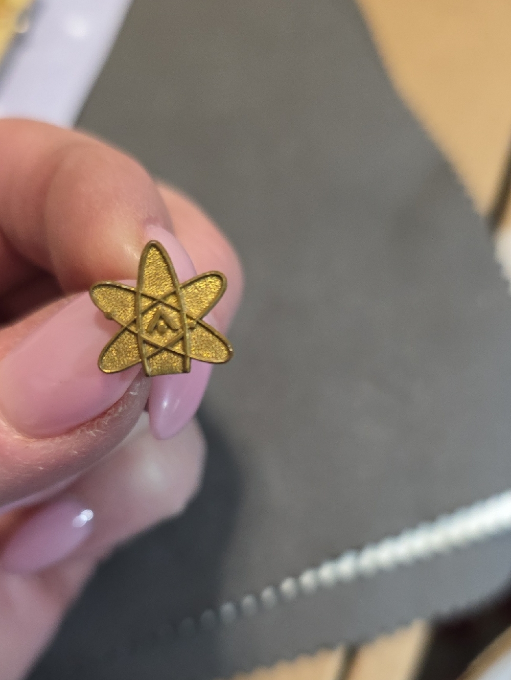 Vintage Atheism Symbol Enamel Pin